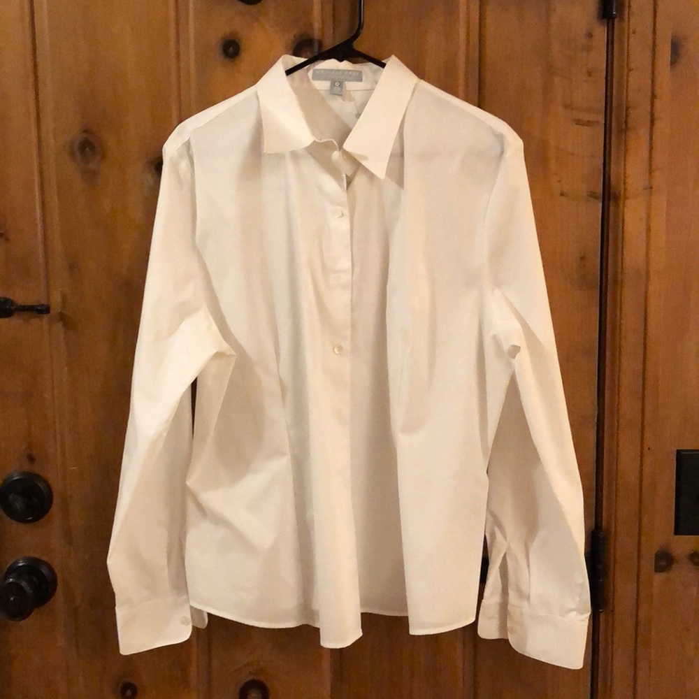 Tapered white dress shirt